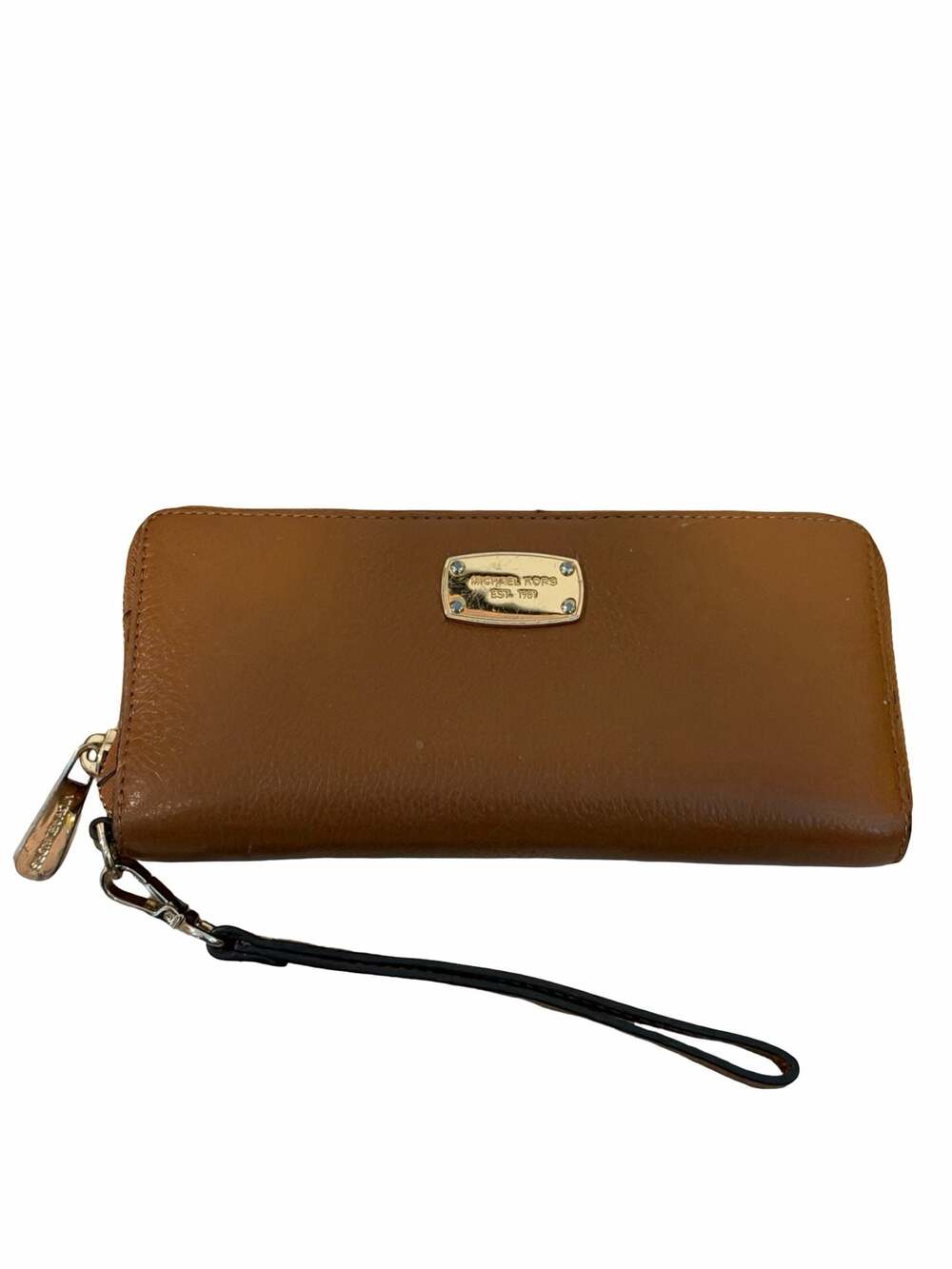 Michael Kors Est. 1981 Brown Leather Zip Around Wristlet Wallet